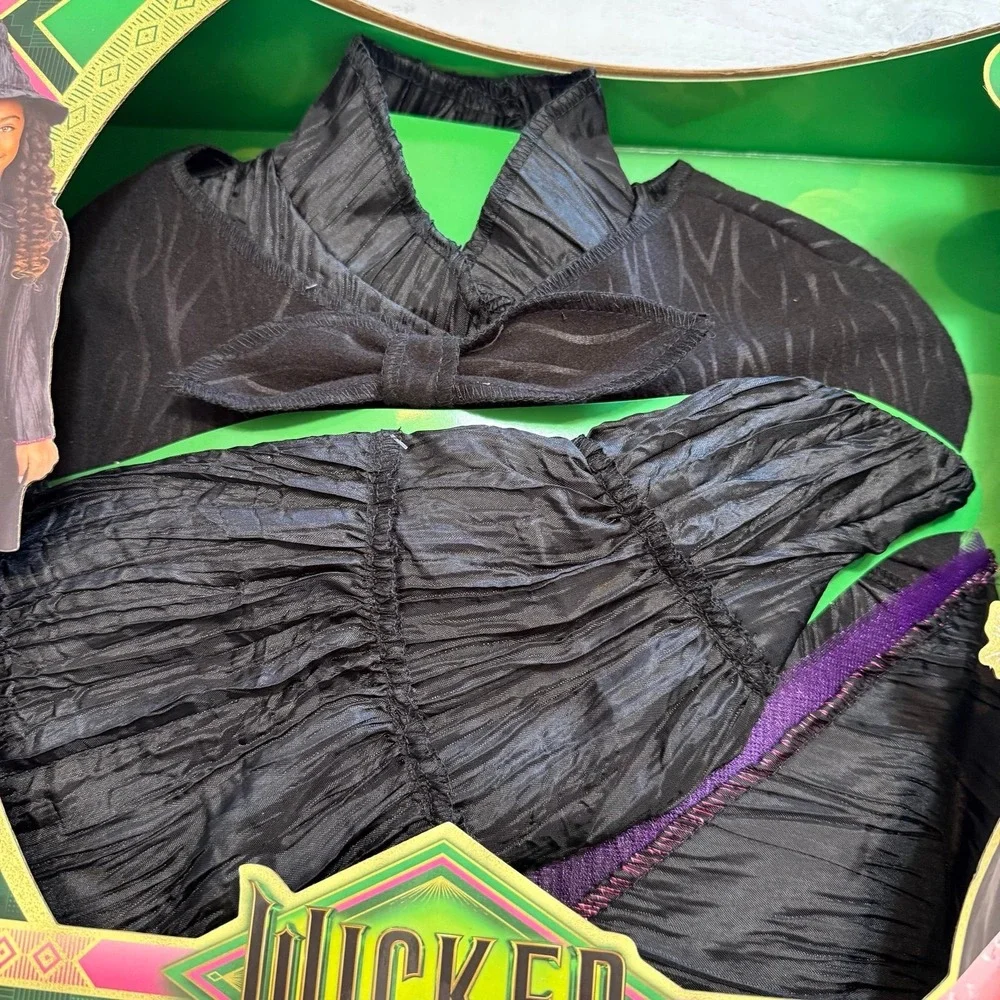 Wicked Elphaba Deluxe Child Costume‎ Girls Size 4–6 Dress Cape Hat NEW